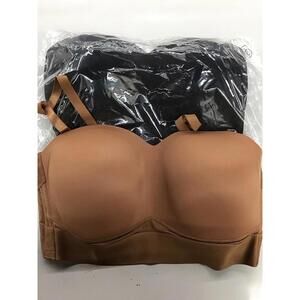 Rhonda shear molded mesh strapless convertible bras 2 pack size XL new HSN
